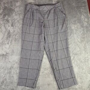 Torrid Dress Pants Women 1X Black White Houndstooth Plaid Tapered Career Stretch